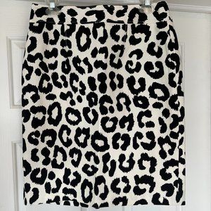 Loft leopard cotton skirt